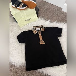 Toddler Burberry Boy's Johane Micro Check Polo shirt. 37/98 cm